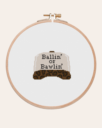 Ballin’ or Bawlin’ Cross Stitch Kit