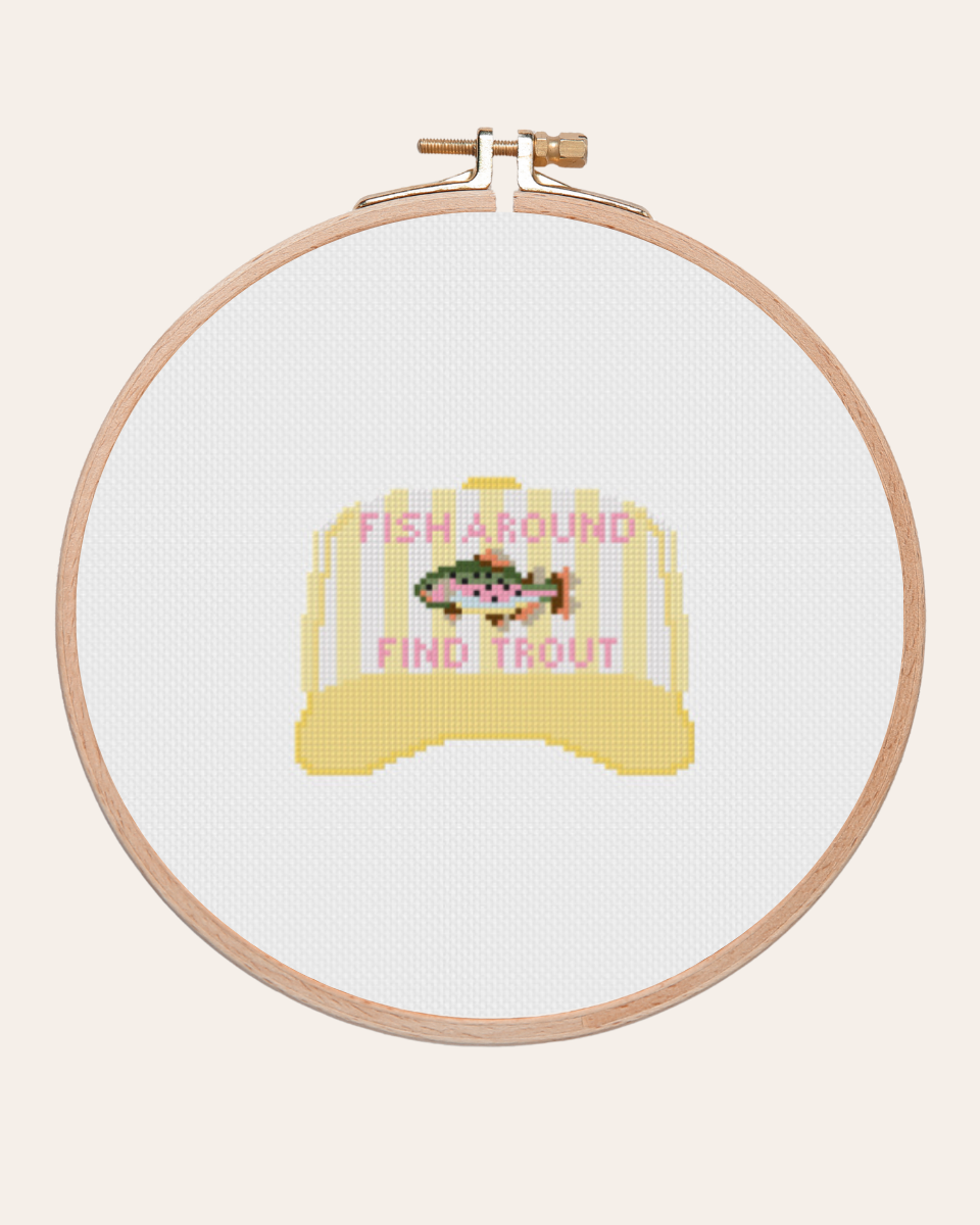 Fish Around, Find Trout Cross Stitch Kit