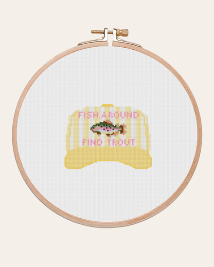 Fish Around, Find Trout Cross Stitch Kit